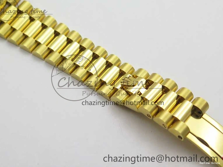 0516 Daydate 278288 31mm YG EWF Best Edition Green Malachite Dial on YG President Bracelet ETA SunProtective 2605